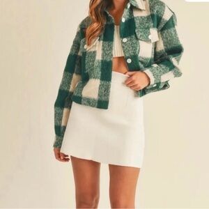 Joie Green and cream Plaid Shaket
